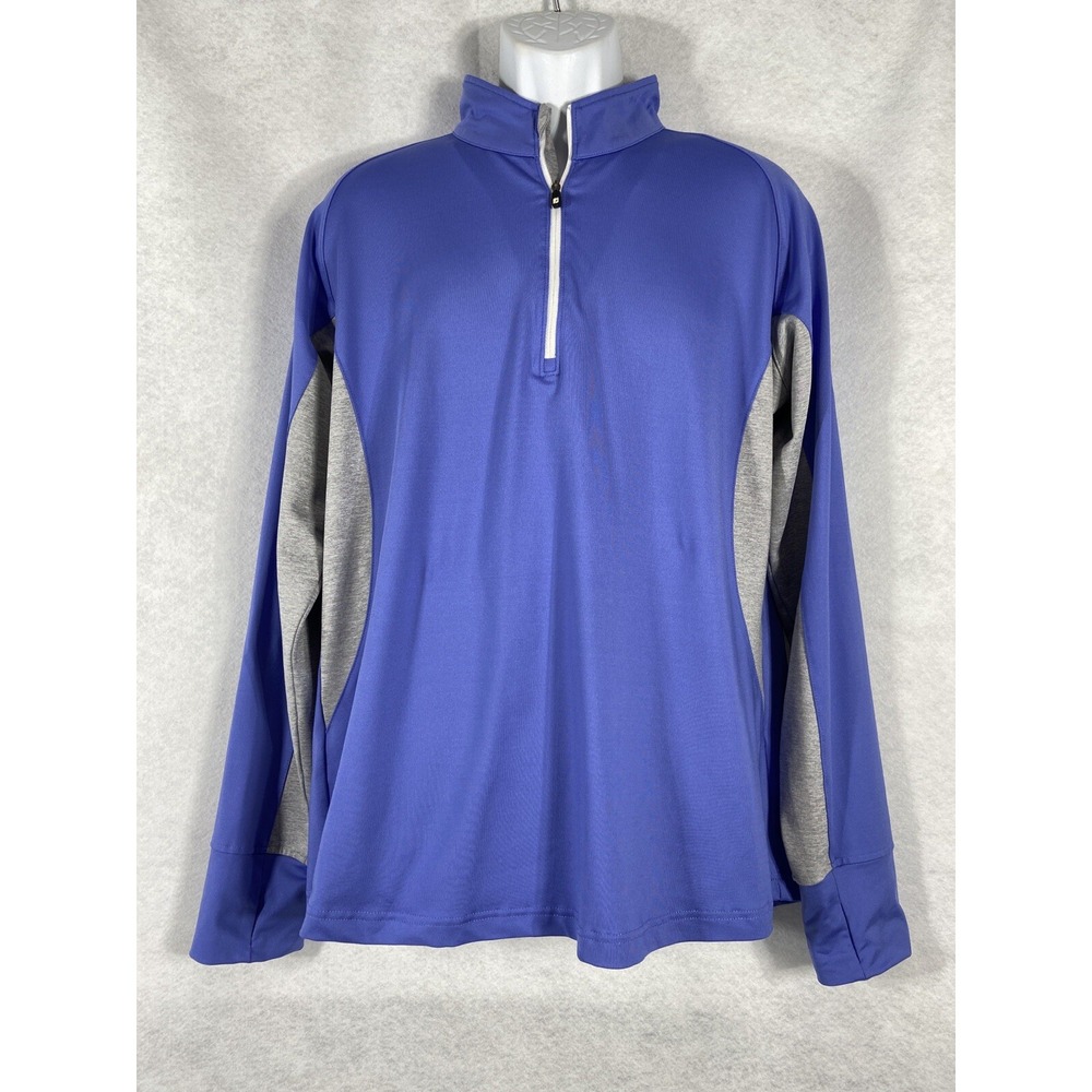 FootJoy FJ Jacket Women's XL Blue Gray 1/4 Zip Long Sleeves Stretch